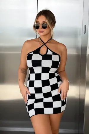 Pollen dress - Black/White Checkered