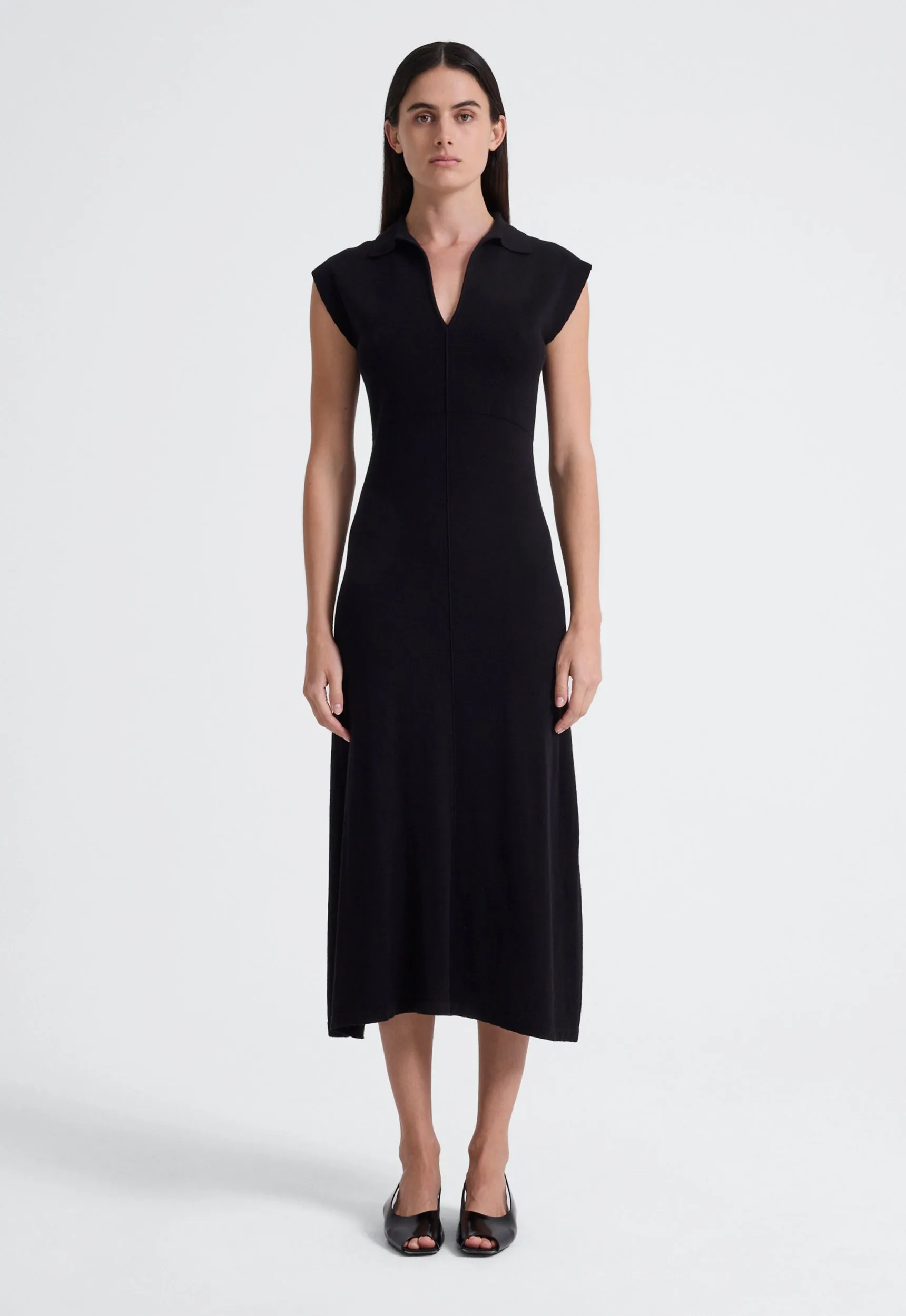 Prime Cotton Midi Dress - Black