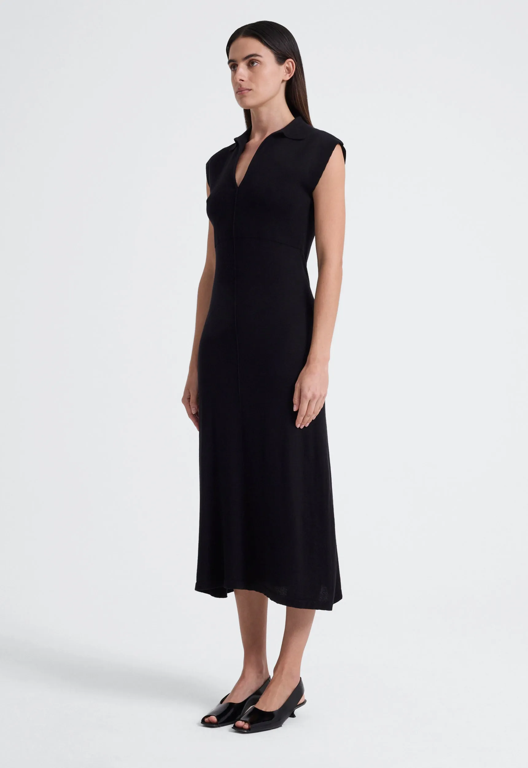 Prime Cotton Midi Dress - Black