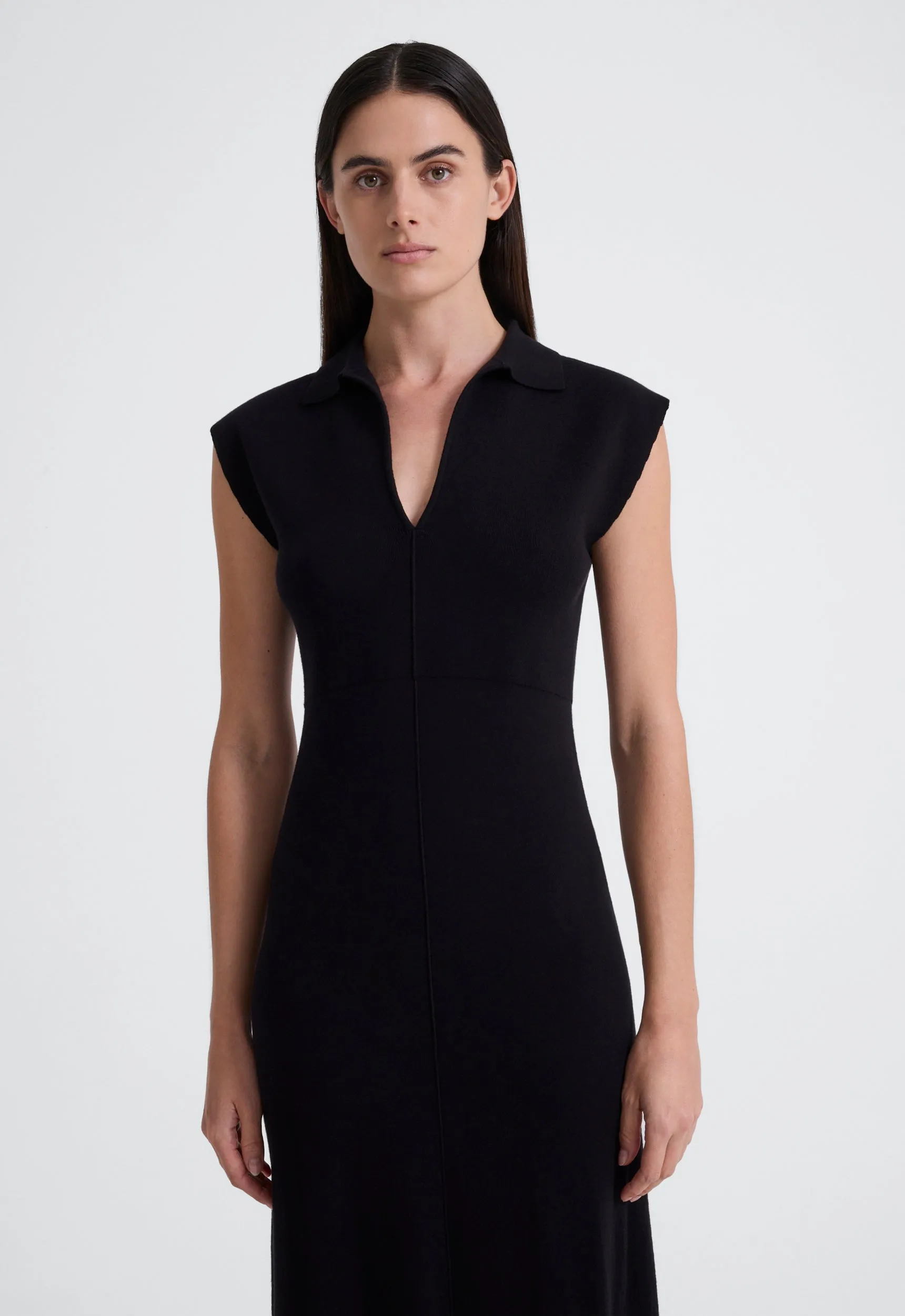 Prime Cotton Midi Dress - Black