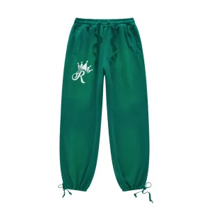 Royal-tz Women Green Ombre Washed Joggers