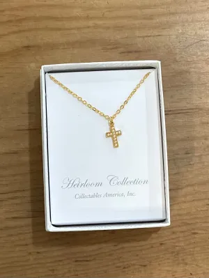 Seed Pearl Gold Cross Child Necklace