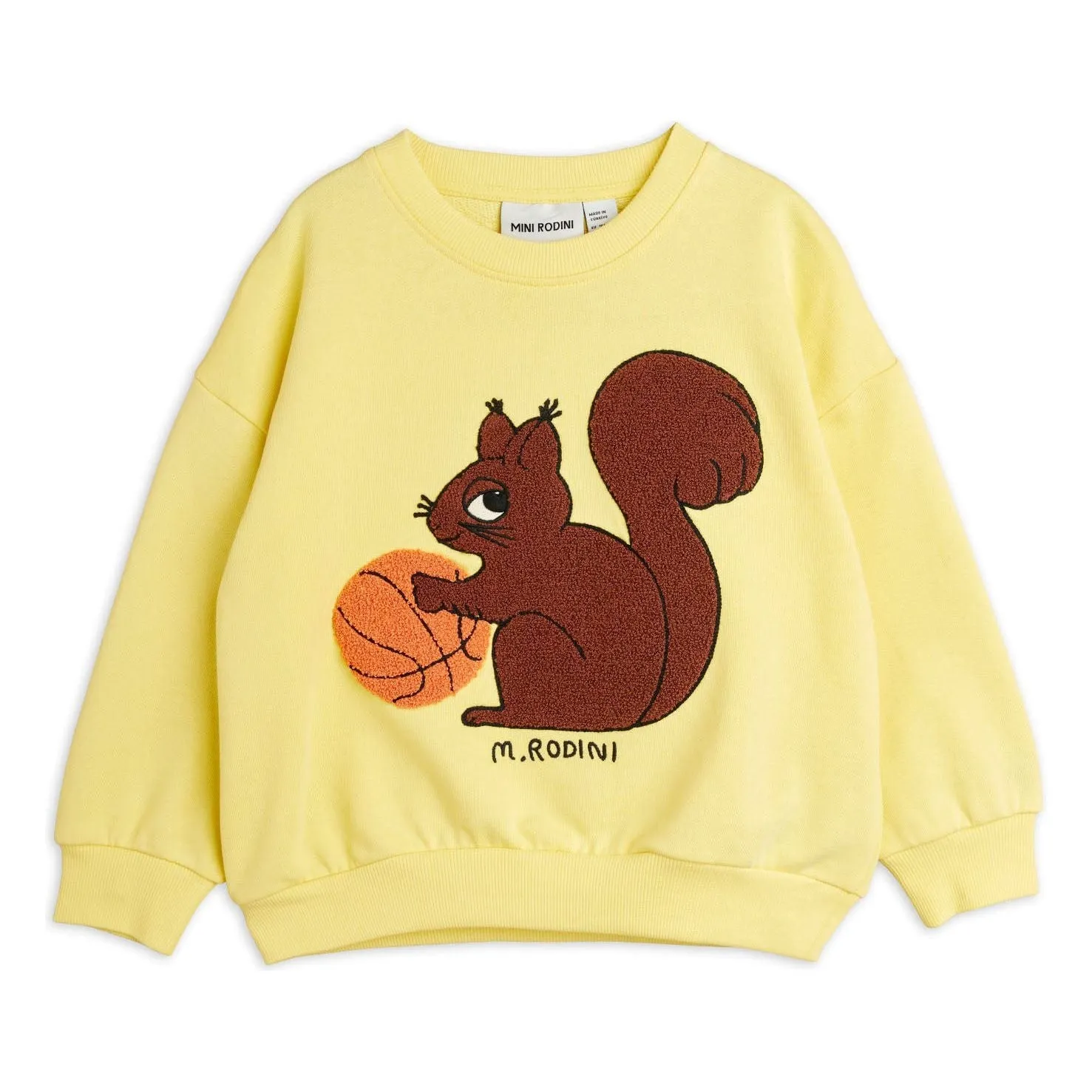 Squirrel Chenille Emb Sweatshirt - Yellow