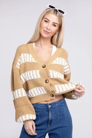 Striped Colorblock Cardigan