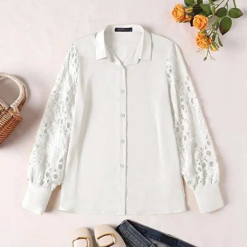 Sweet Doily Sleeve Blouse