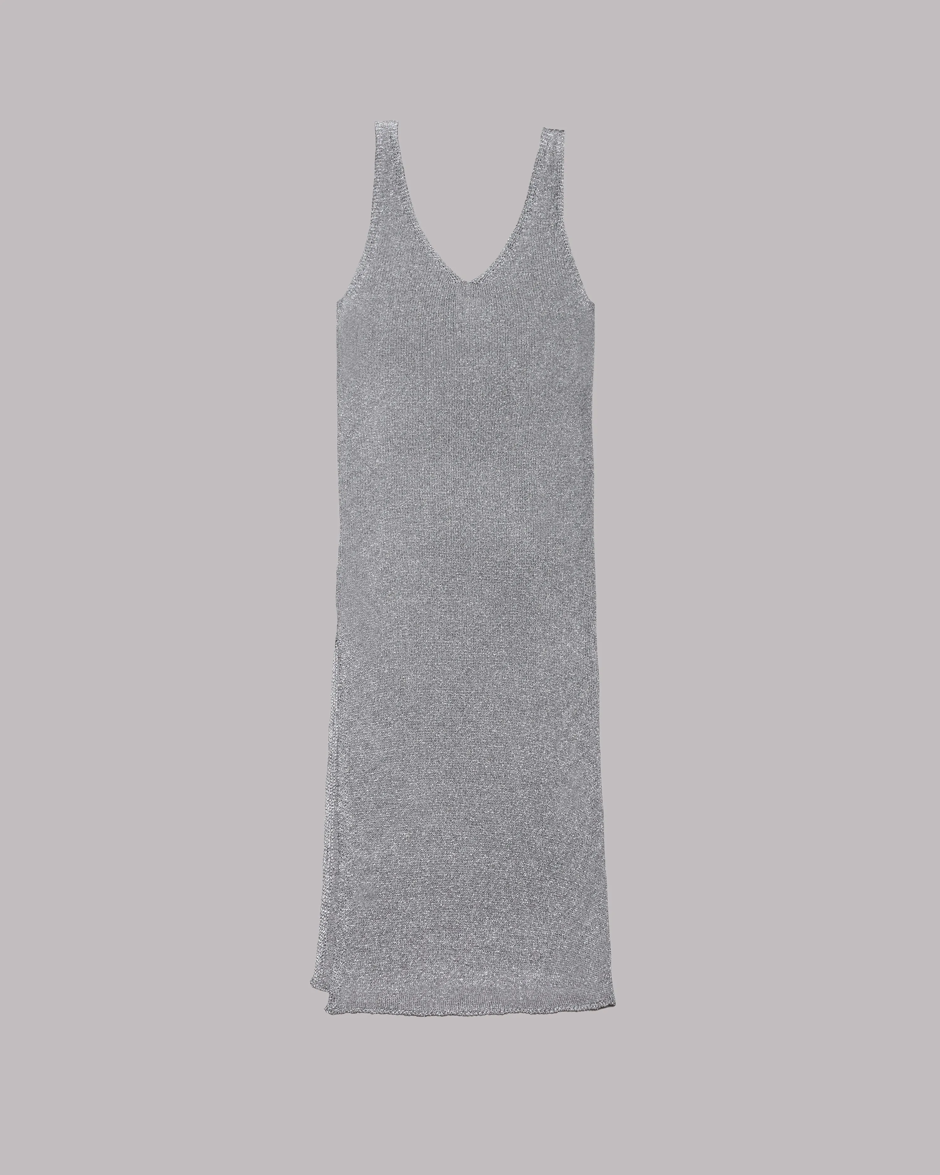The Silver Sparkly Thin Long Knit Dress