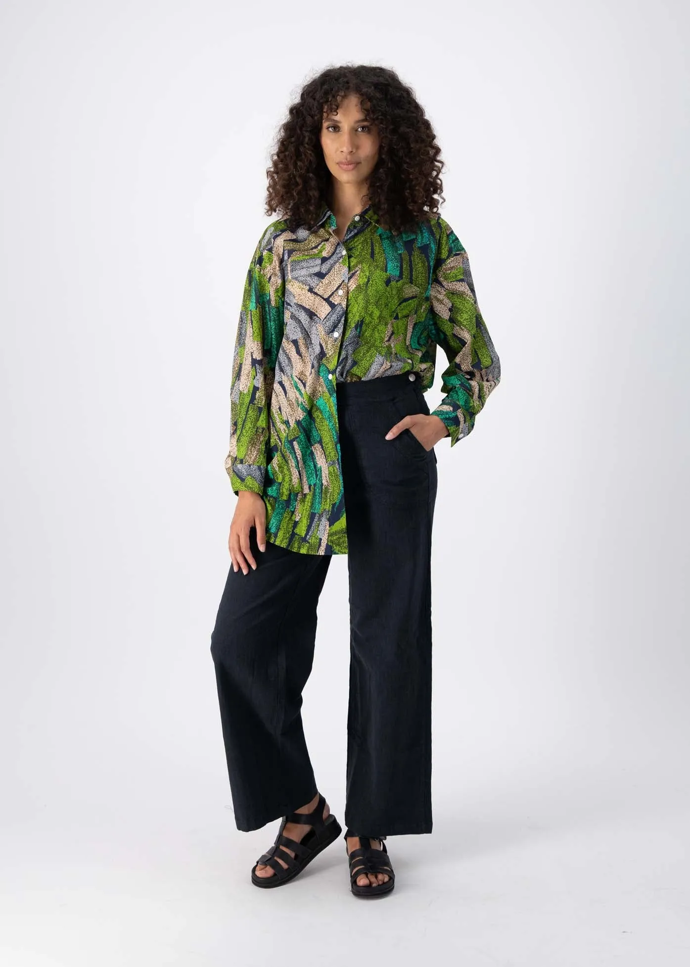 Vivant LAX Shirt Green in Cotton Voile