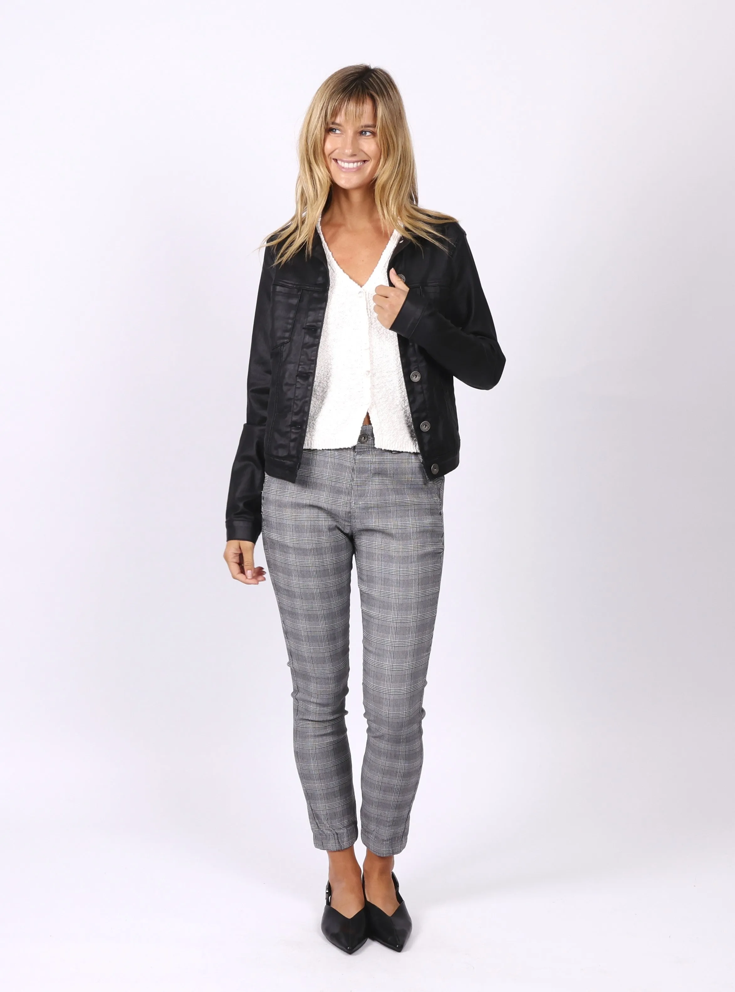 Wesley Stretch Jogger - Grey Check