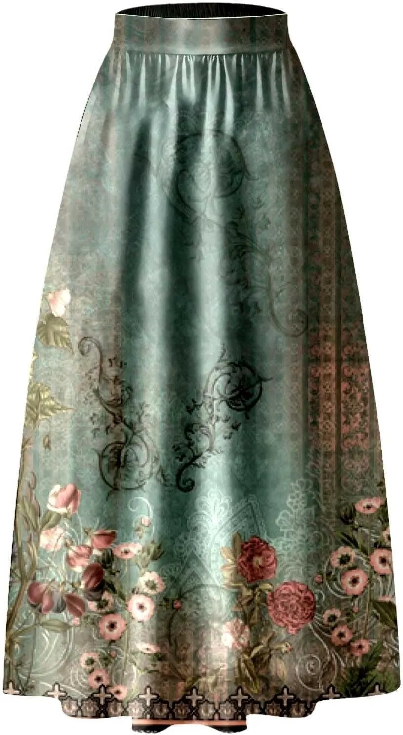 Womens Bohemian Flowy Floral Print Boho Long Maxi Skirts for Women Trendy Summer Casual Pleated Skirt Dress 2025