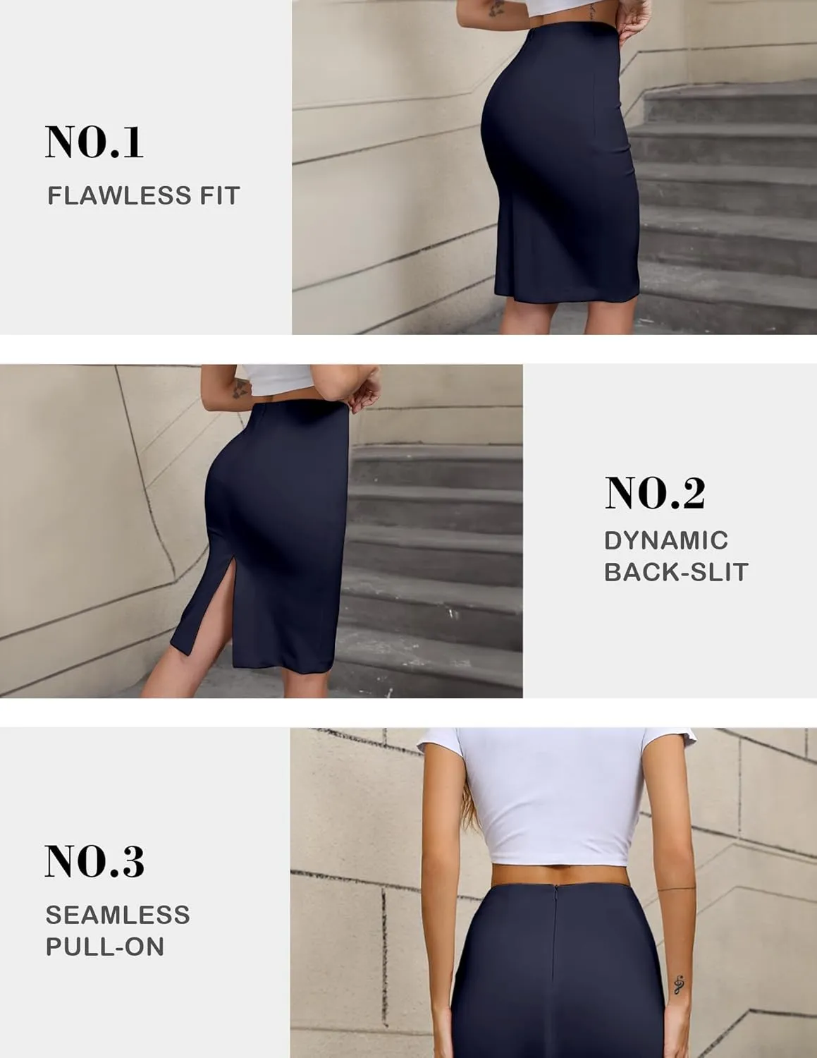 Women's High Waist Pencil Suit Skirt 2024 Stretch Below Knee for Work Formal Slim Skirt