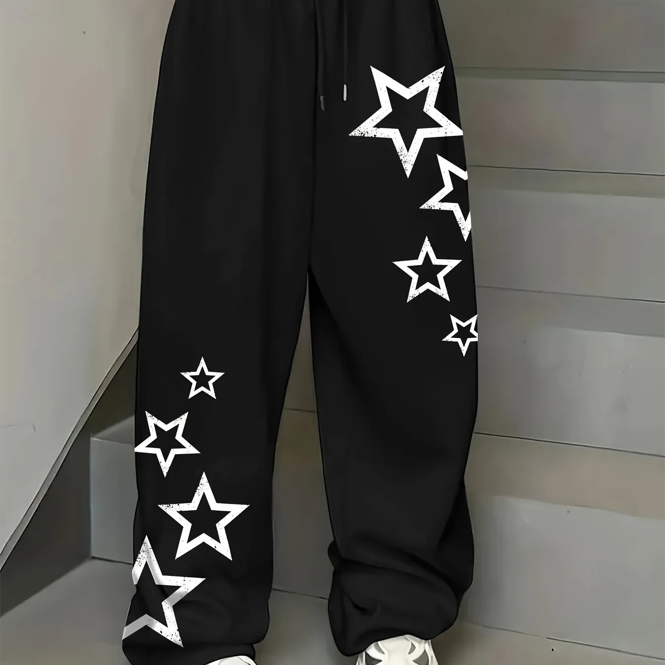Women's Star Print Lounge Pants, Stretchy Ribbed Jogger Pants For Women, Casual Winter Activewear