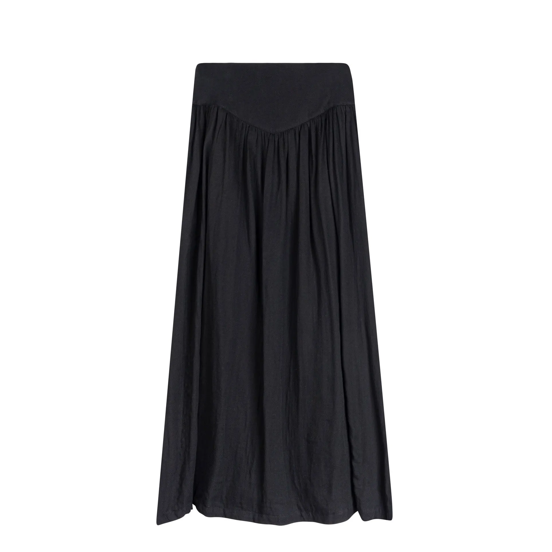 Yoke Linen Maxi | Black [Final Sale]
