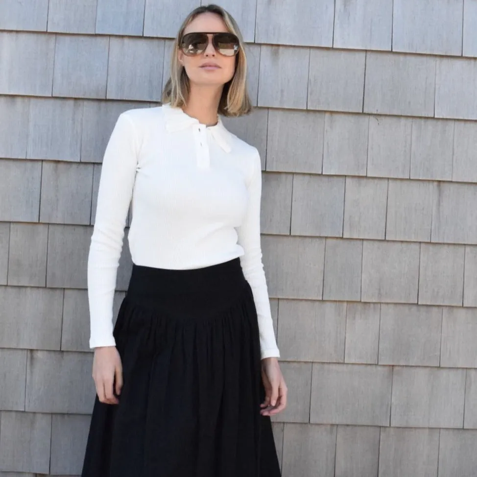 Yoke Linen Maxi | Black [Final Sale]
